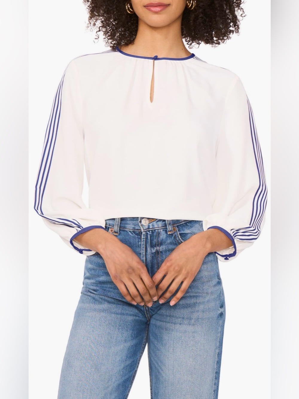 Vince Camuto Sleeve Detail Top
in New Ivory